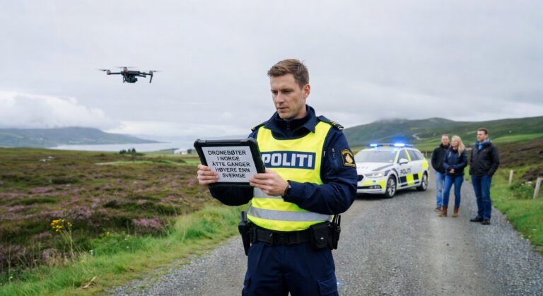 Dronebøter i Norge åtte ganger høyere enn Sverige