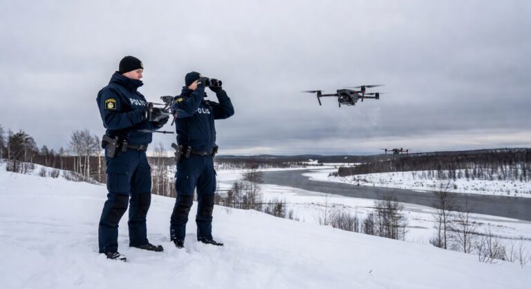 Svensk politi overvåker grensen med droner