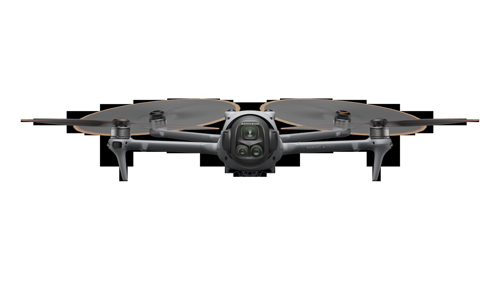 DJI Mavic 4 Pro med foldbare armer og trekamerasystem mot nøytral bakgrunn.