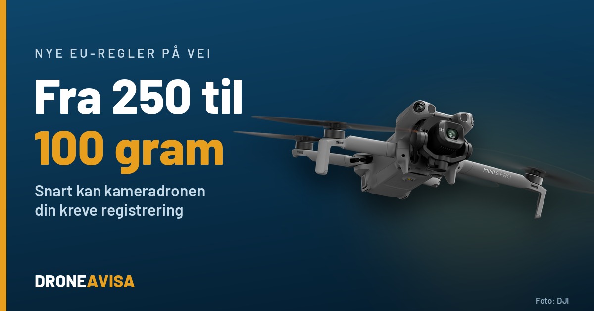 DJI Mini 5 Pro - EU foreslår å senke dronegrensen for registrering til 100 gram